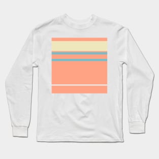 A miraculous package of Ice Blue, Dark Sky Blue, Vivid Tangerine and Light Tan stripes. Long Sleeve T-Shirt